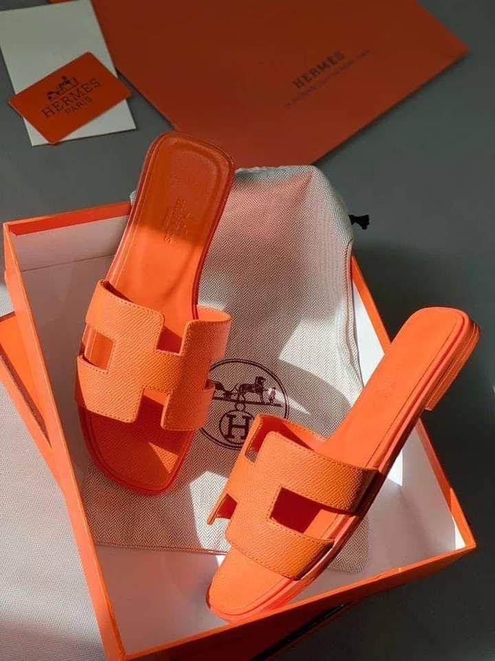 Sandale Hermès Cuir Orange