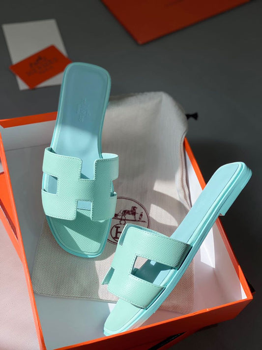 Sandale Hermès Cuir Bleu Ciel