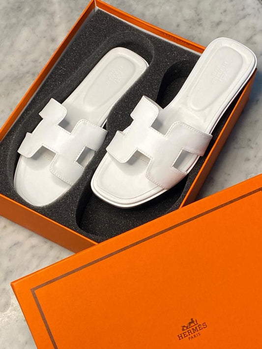 Sandale Hermès Cuir Blanche
