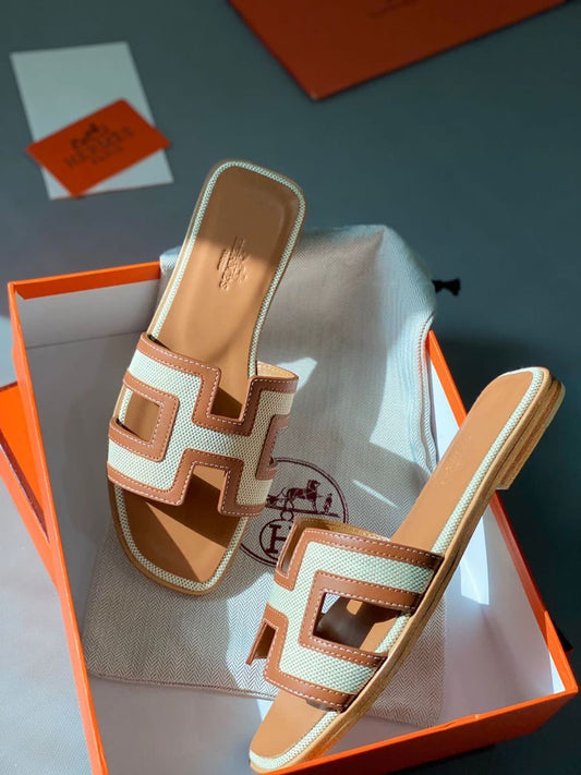 Sandale Hermès Cuir Beige Marron