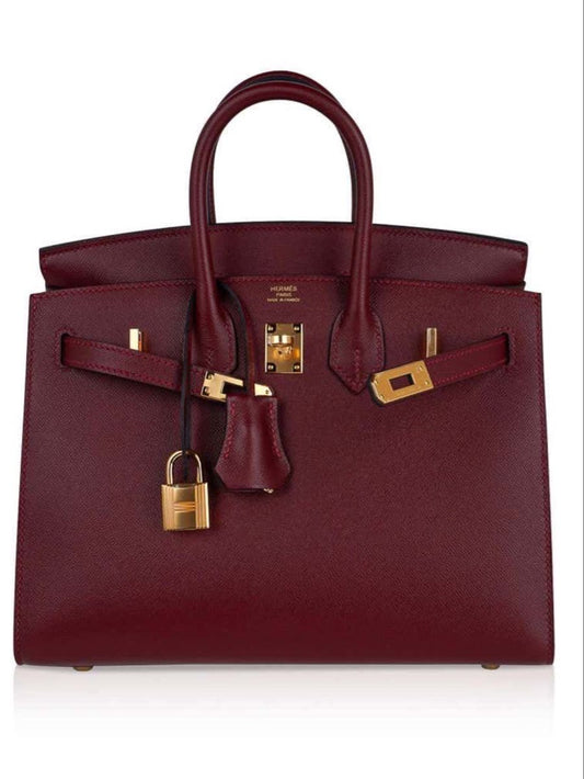 Sac Hermès, Rouge bordeaux 30 cm