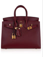 Sac Hermès, Rouge bordeaux 30 cm