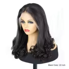Perruque Baba Curl, Noire, Lace HD