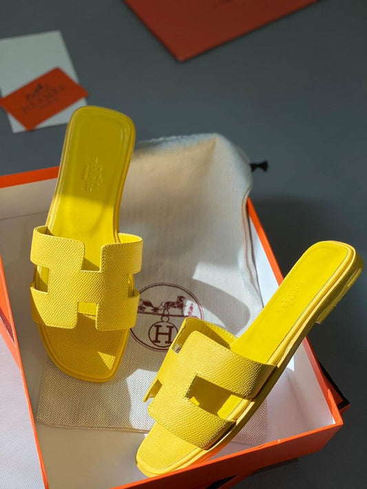Sandale Hermès Cuir Jaune
