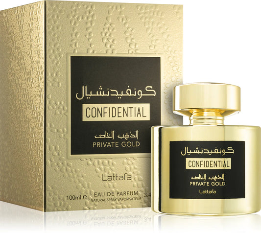 Confidential Private Gold, Lattafa, Eau de parfum, 100ml