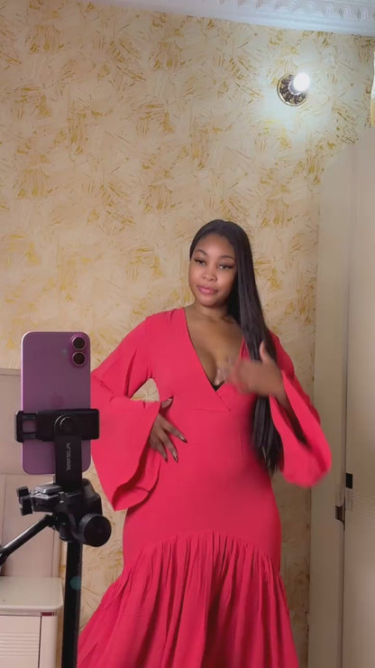Robe Longue Rose Fuchsia